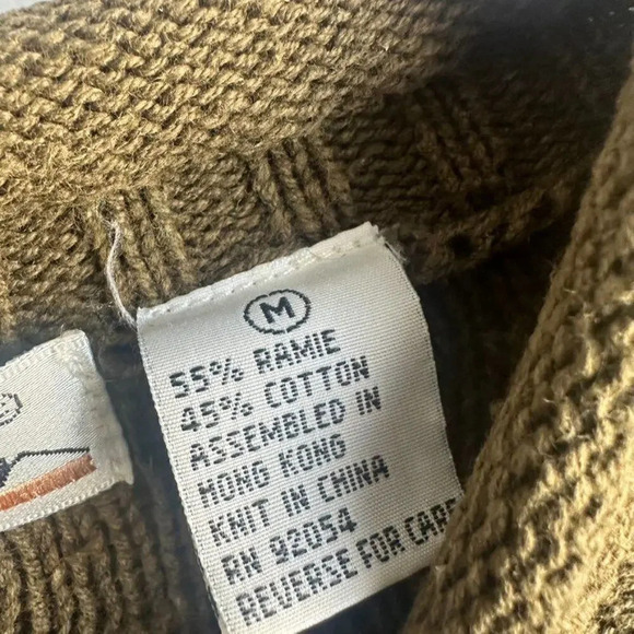 Debbie Morgan Knit Crew Neck Sweater Women’s M Olive Green Long Sleeve‎ Boho - Picture 4 of 5